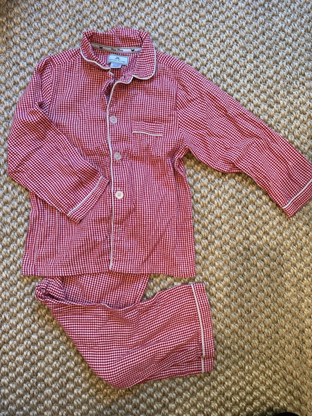 Petit Plume Red Gingham Pajama Set